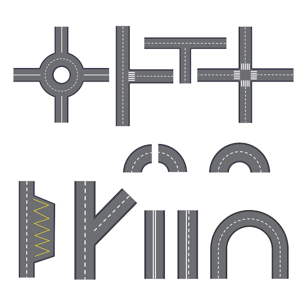 A set of transport interchanges Vector illustration