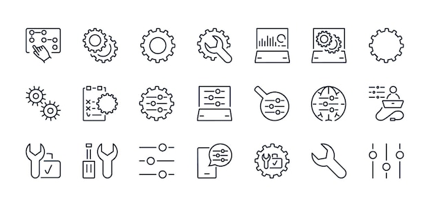 A set of vector icons adjustment and adjustment