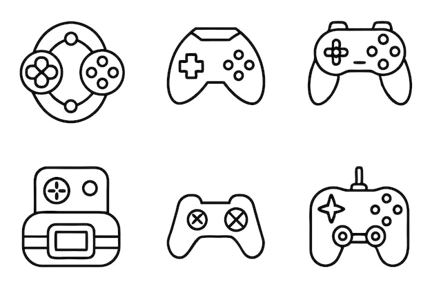 a set of video game controllers with a white background