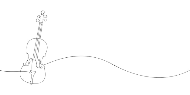 a single line drawing of a violin continuous line violin icon one line icon vector illustration