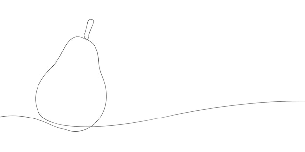 A single line drawing of an pear Continuous line thanksgiving pear icon One line icon Vector illu