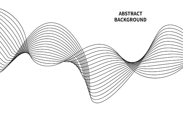 A smooth abstract line wave design in black and white This vector illustration is perfect