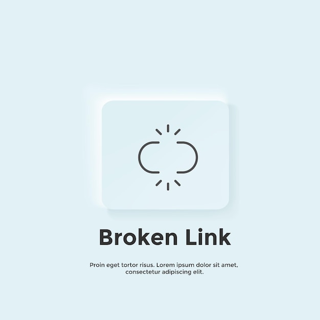 A square with a broken link icon on it
