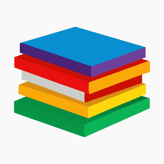 A Stack of Books with Different Colors