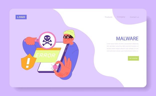 A techsavvy individual confronts a dangerous skull symbol representing the pervasive threat of
