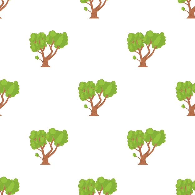 A tree with a spreading green crown pattern seamless background texture repeat wallpaper geometric vector