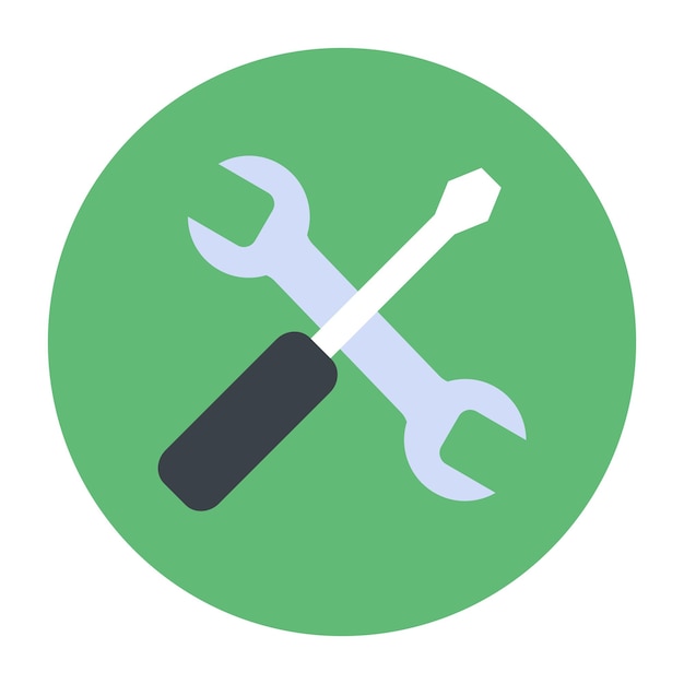 A trendy flat icon of repair tools 