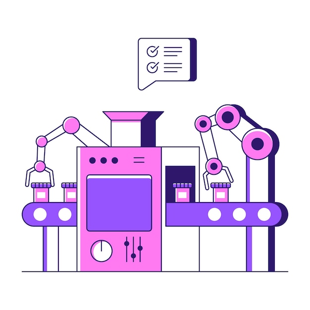 A trendy vector design of production idea