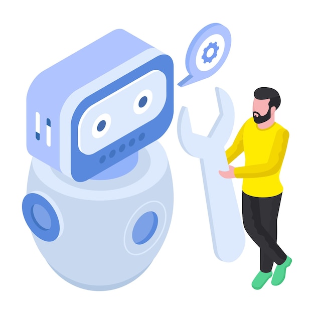 A unique design illustration of fix robot