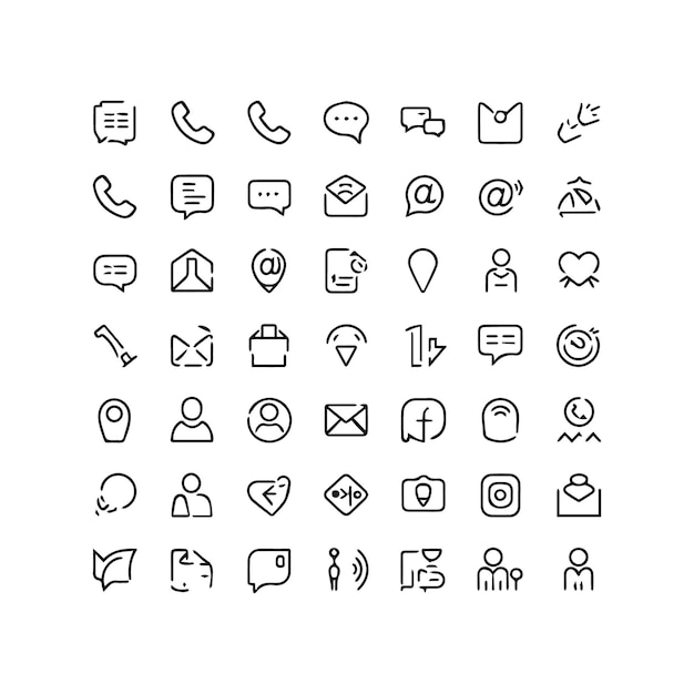 a variety of icons including one that says phone phone phone and phone