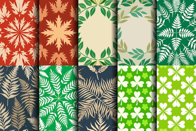 A vibrant collection of seasonal patterns featuring leaves and floral designs