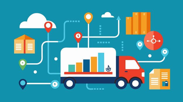 a visual representation of a delivery trucks journey highlighting the use of realtime data analysis