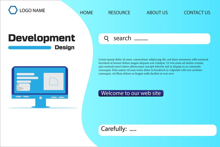 Vektör a website that says welcome to our web site on it