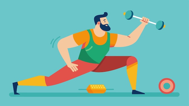 A weightlifter using proper stretching and mobility exercises as part of his routine to improve