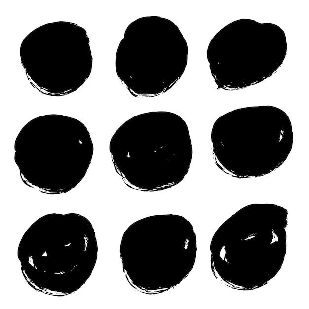 a white background with circles and a black circle on it