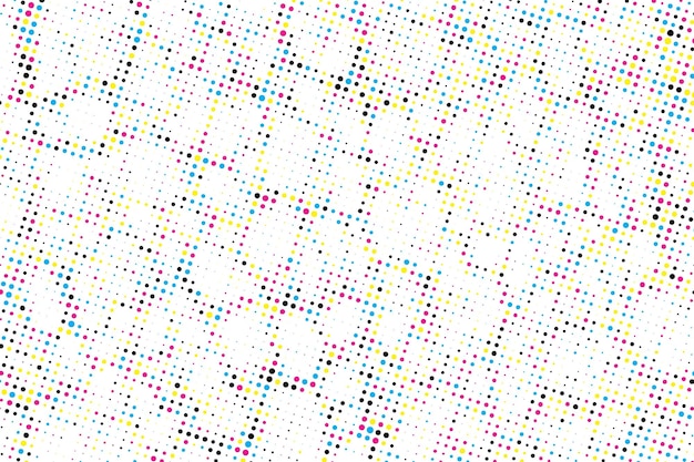 a white background with colorful dots and dots