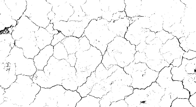 A white background with cracked ground and the overlay grunge background effect grunge frame