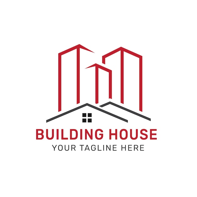 a white logo for building your house on a white background