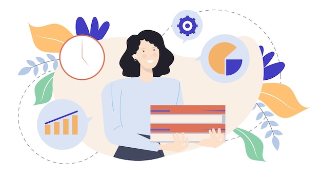 a woman is explaining about business increase diagram on the office