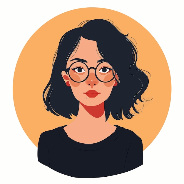a woman with glasses and a black shirt
