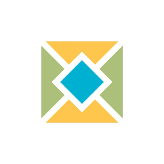 a yellow and green diamond with a green and yellow design
