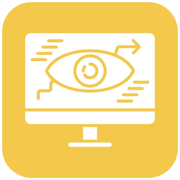 a yellow logo with an eye on it
