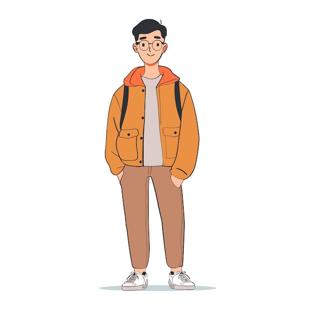 a young man wearing glasses