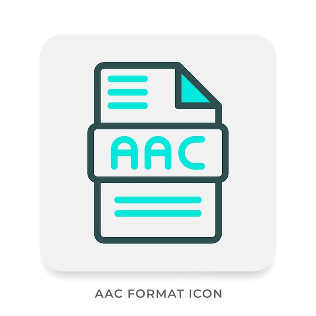 aac colored outline icon for audio file format with modern design
