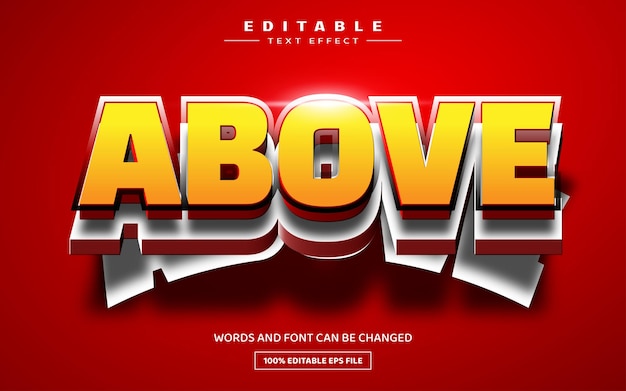 Above 3D editable text effect template