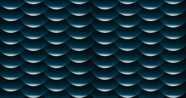 Absatrct texture of gradient semicircles forming fish or snake skin pattern on dark background