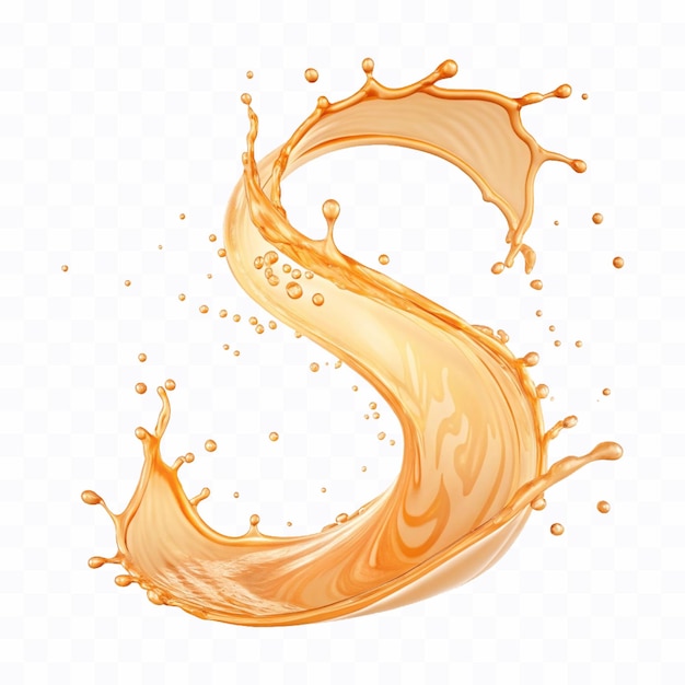 abstract 3d different colourful juice splash in curve style isolated on white background