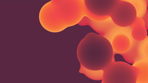 abstract 3d fluid metaball shape with colorful balls. synthwave liquid pastel organic droplets with gradient color.