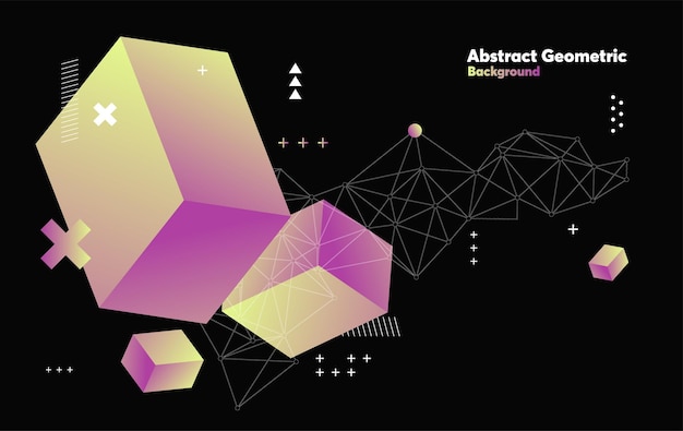 Abstract 3d geometric background Vector illustration for your business design