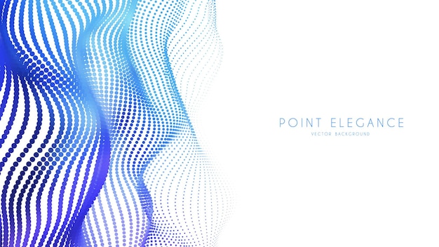 Abstract 3d particle blue wave mesh in cyber technology style. Abstract business backdrop.