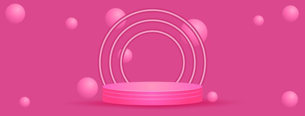 Abstract 3D Podium Gradient Bubbles Background Product Display Podium Colorful Gradient Background