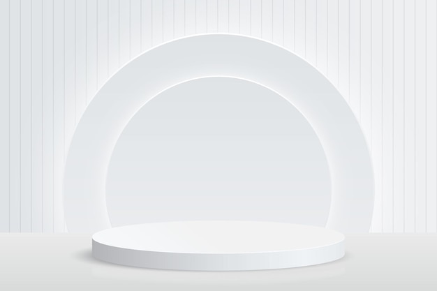 Abstract 3D shape podium with lighting on studio background Display pedestal mockup minimal scene