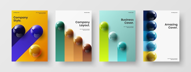 Abstract 3D spheres company cover concept bundle
