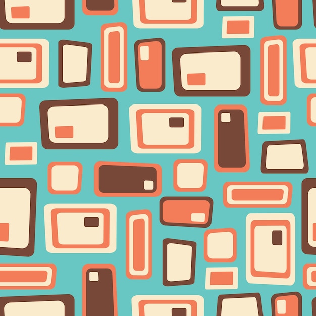 Abstract 70s retro seamless pattern design