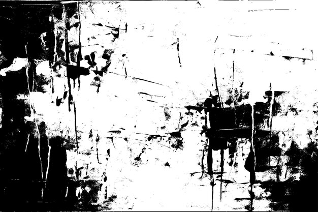 Abstract Acrylic Painting on Smudged Canvas Black and White Grunge Background