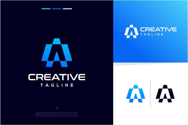 Abstract alphabet modern futuristic letter a design concept for branding logo design inspirations