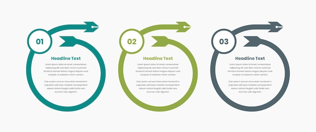 abstract arrow shape with number for steps infographic presentation