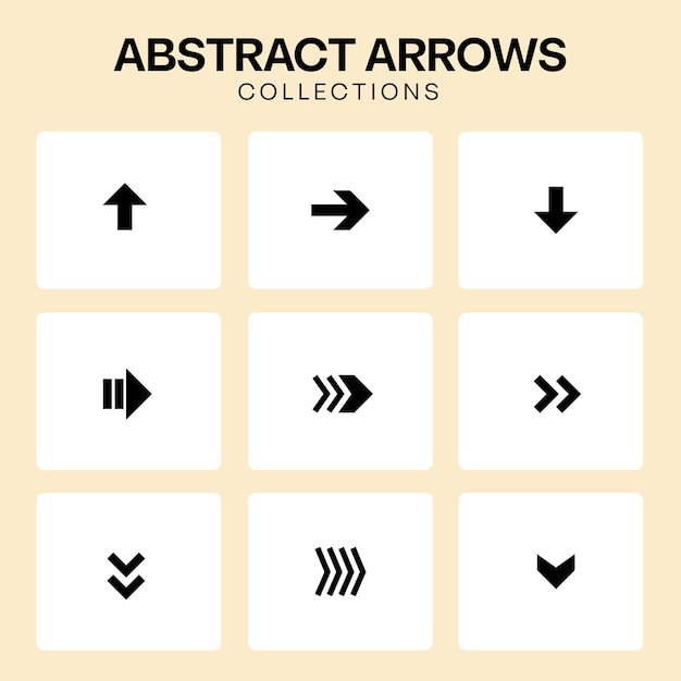 abstract arrow symbol set illustrative design for dynamic visual communication free vector template