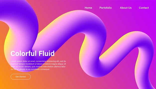 abstract background 3d fluid shape illustration website landing page template design background w