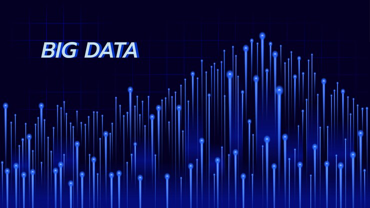 Abstract background about Big Data technology in blue theme.