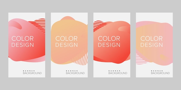 abstract background banner gradient color design vector vertical banner set