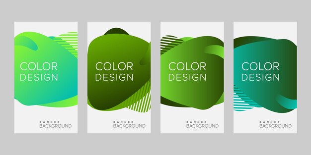 abstract background banner gradient color design vector vertical banner set