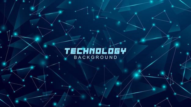 Abstract background digital technology concept Futuristic triangle lines with blue light particles suitable for banners websites wallpapers posters