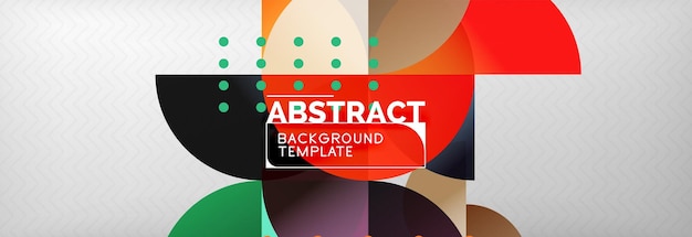 Abstract background geometric composition dynamic circles and round shapes design template
