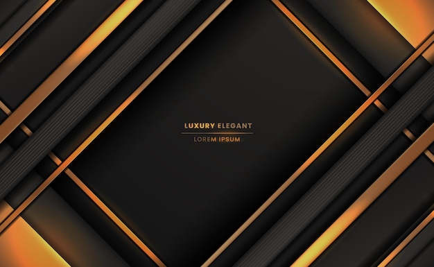 Abstract background golden and black elegant luxury square geometric royal quality award background cover template