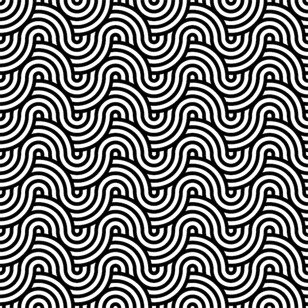 Abstract background in black and white with wavy lines pattern